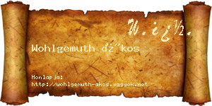 Wohlgemuth Ákos névjegykártya
