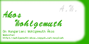 akos wohlgemuth business card